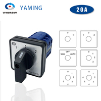 YMW26-20A LW26 LW28 Three Poles 2/3/4/6/7 Positions Silver Contact Electric Control Rotary Changeover Cam Switch