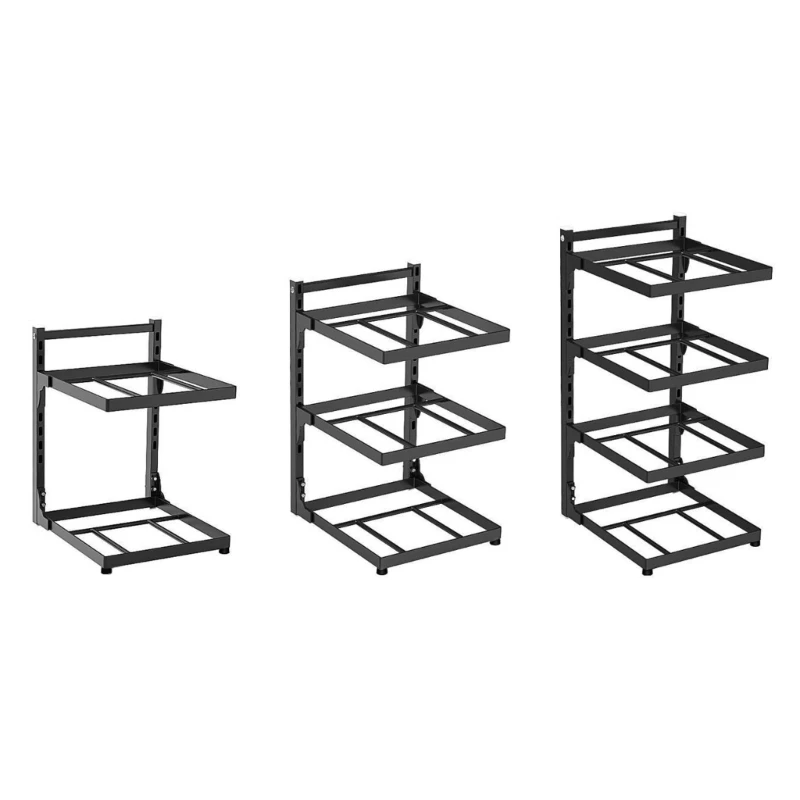 Multifunction Kitchen Storage Solution with Multiple Level Designs Pots Organizers Shelf Carbon Steel for Homes Organization