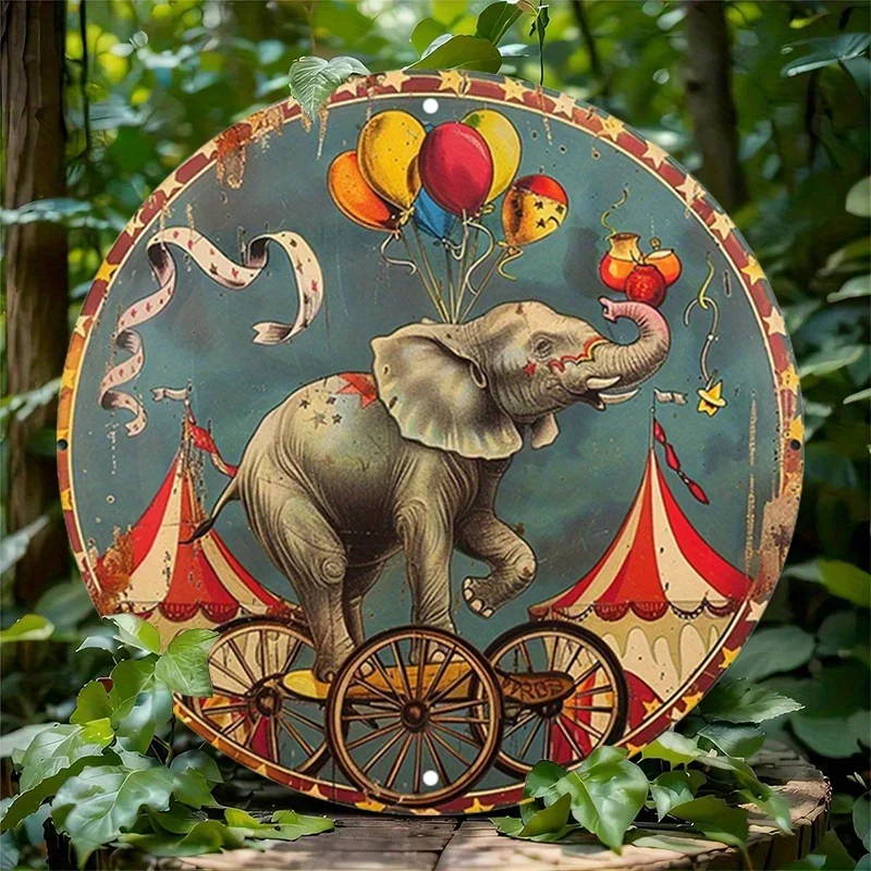 Letrero Metálico de Elefante de Circo, Decoración Vintage para Pared, Hogar, Bar, Sala, Arte en Aluminio