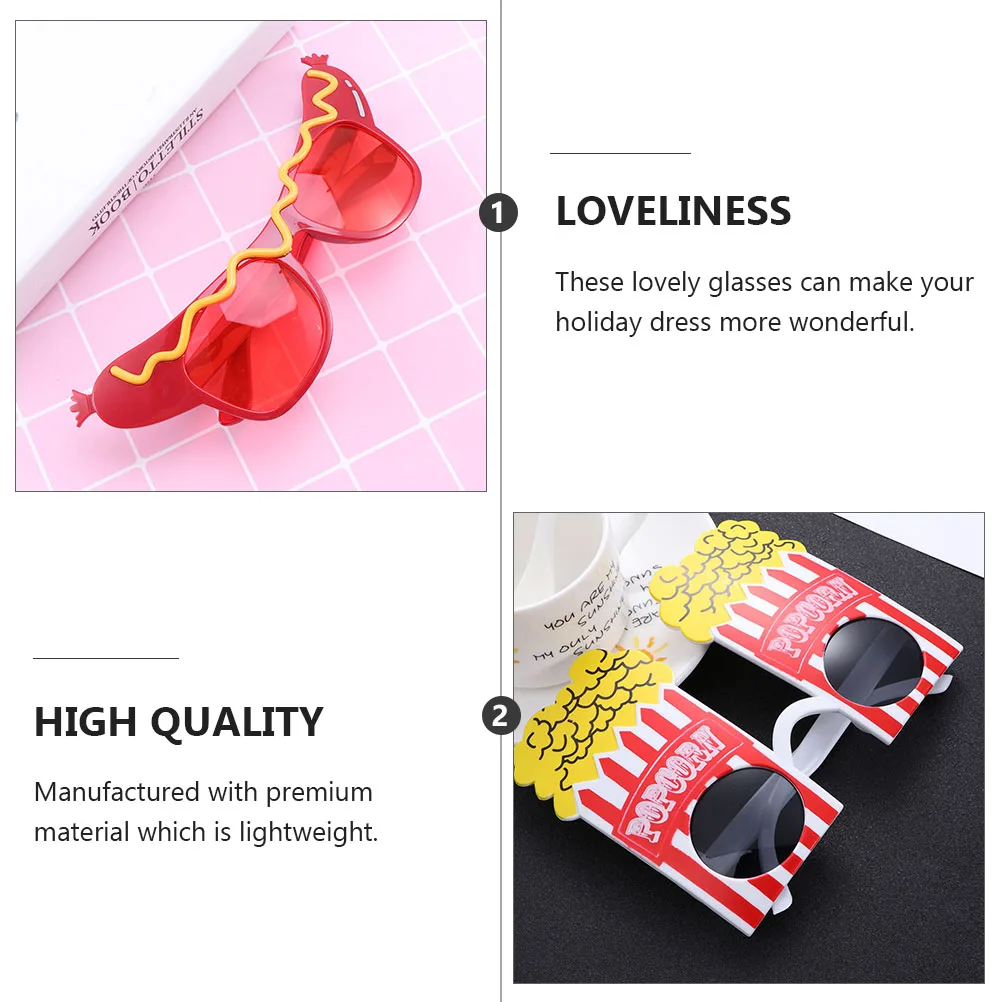 

2 Pcs Lightweight Cartoon Glasses for Party Masquerade Carnival Halloween Comfortable Eyeglasses Plastic Not Deform Fits Kids