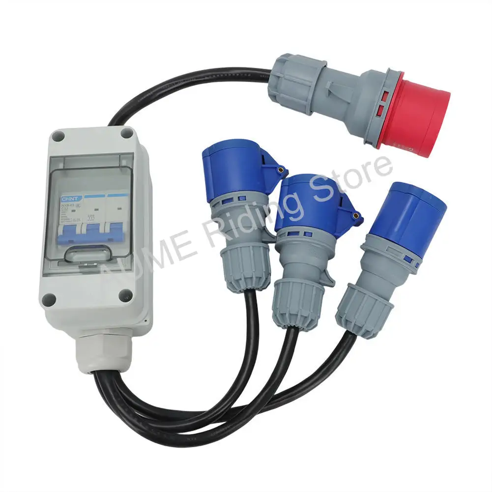 Scatola di distribuzione splitter trifase MCB - 32A da 5 pin a 3x 16A 3 pin monofase