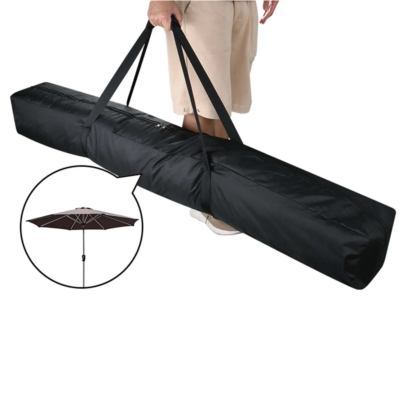 Beach Umbrella Storage Bag Organizer with Zipper Pouch Patio Umbrella Carrying Bag for Hiking Beach Mats Garden Camping Patio