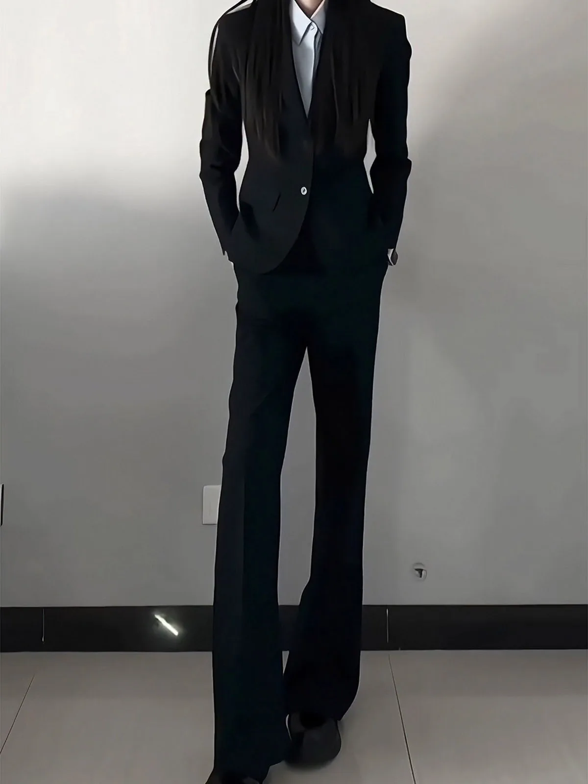  Slim Fit Pleated Men's Pants Casual Style mid Waist Straight Leg Long Trousers for Teenagers Summer Season  Color