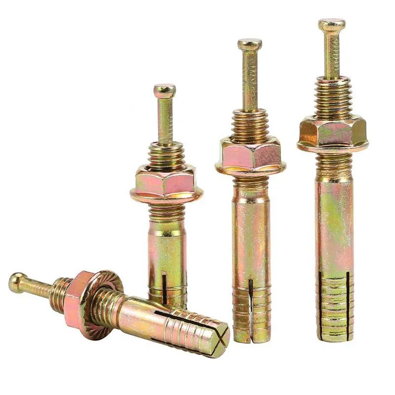 2-24pcs Carbon Steel Expansion Tube Hammer Blow Screws Wall Plugs Fixing Bolts Drywall Screws Concrete Hardwork Fastener Tools