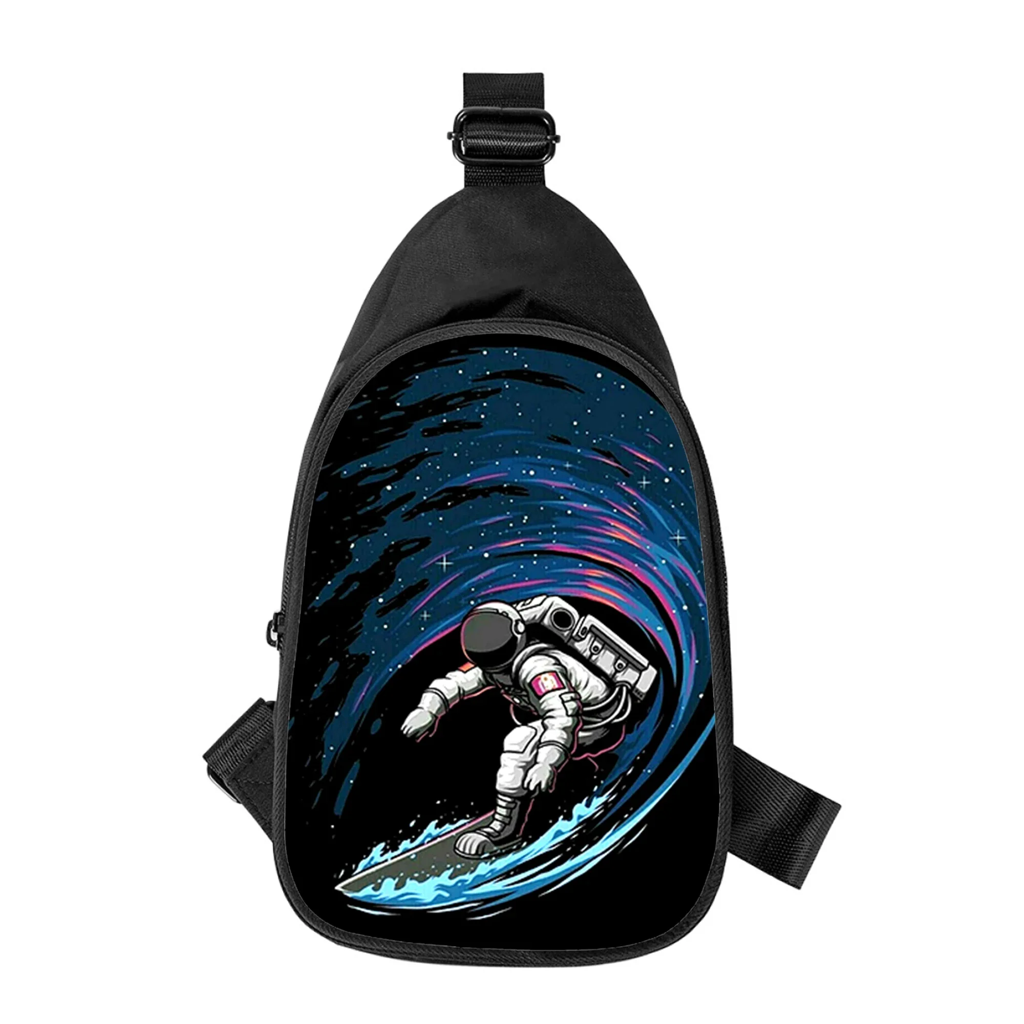 Bolso de pecho cruzado con estampado de astronauta espacial para hombres y mujeres, bolsa de hombro, paquete de cintura escolar para marido, creatividad, diagonal, nuevo