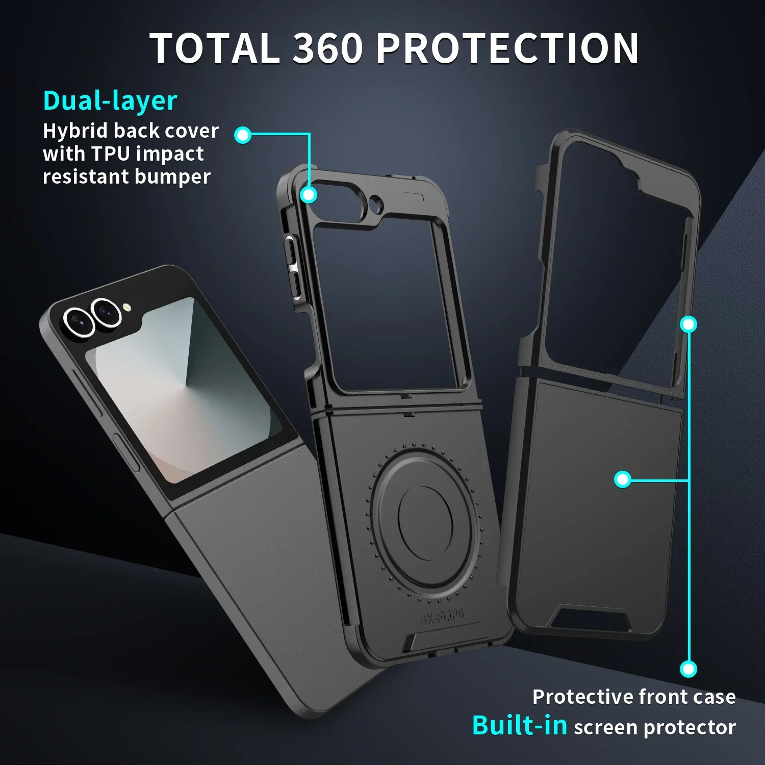 Luxuriöse matte Schutzhülle für Samsung Galaxy Z Flip 7 FE 6 5 4 Flip7 Flip6 Flip5 Flip4 Wireless Charging Slim – Detail 8