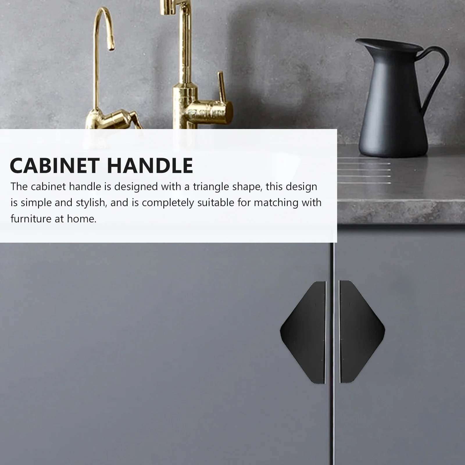

4pcs Triangle Door Knobs Black Drawer Pulls Space Aluminum Shape Cabinet H Hardware Wardrobe Closet Bookcase