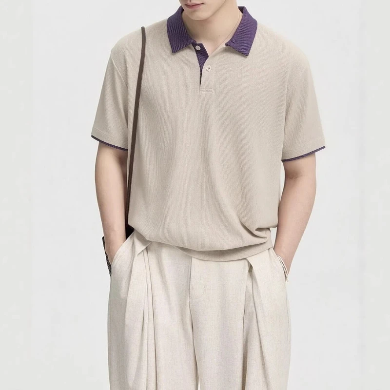 

Men's High-end Short-sleeved Polo Shirt Summer New Light Business Leisure Commuter Lapel Simple T-shirt