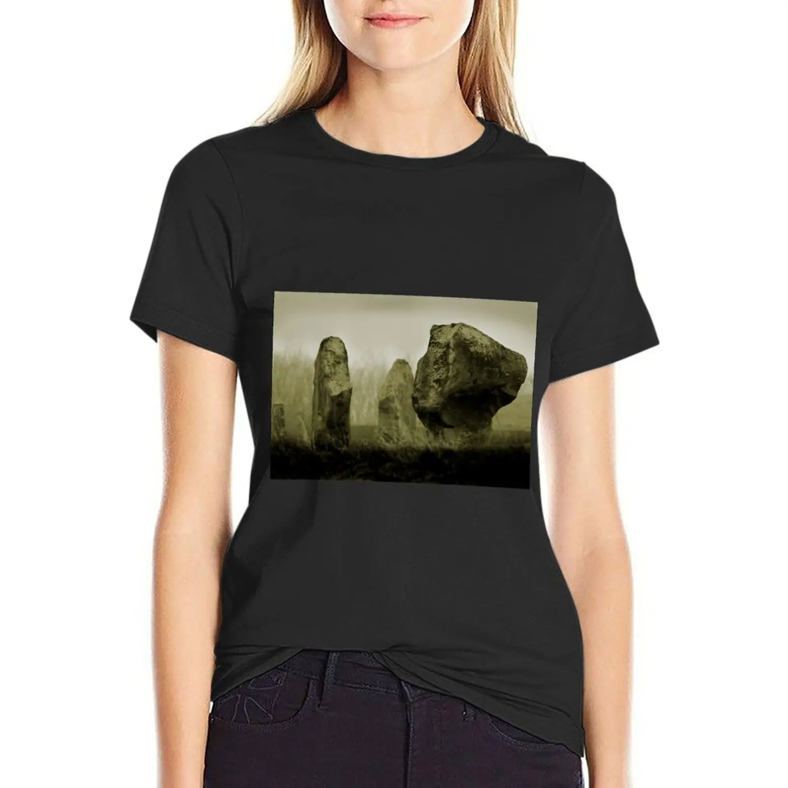 Cold Morning at Avebury Henge T-Shirt cute tops shirts graphic tees lady clothes spring clothes Women 2024