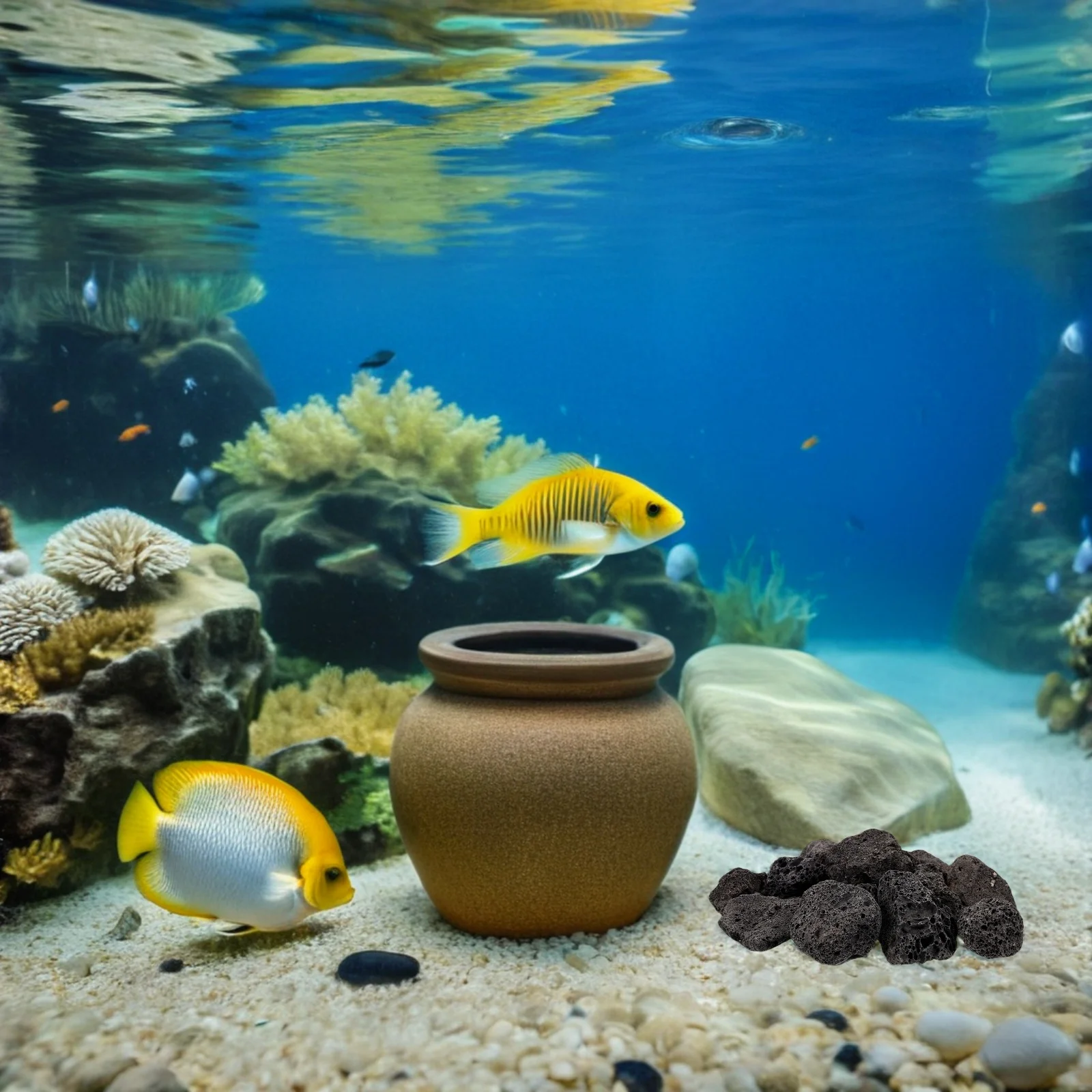 1Pack Volcanic Rocks Small Natural Lava Stones Fish Tank Decoration Potted Plants Aquarium Rocks Succulent Plant Bedding Durable