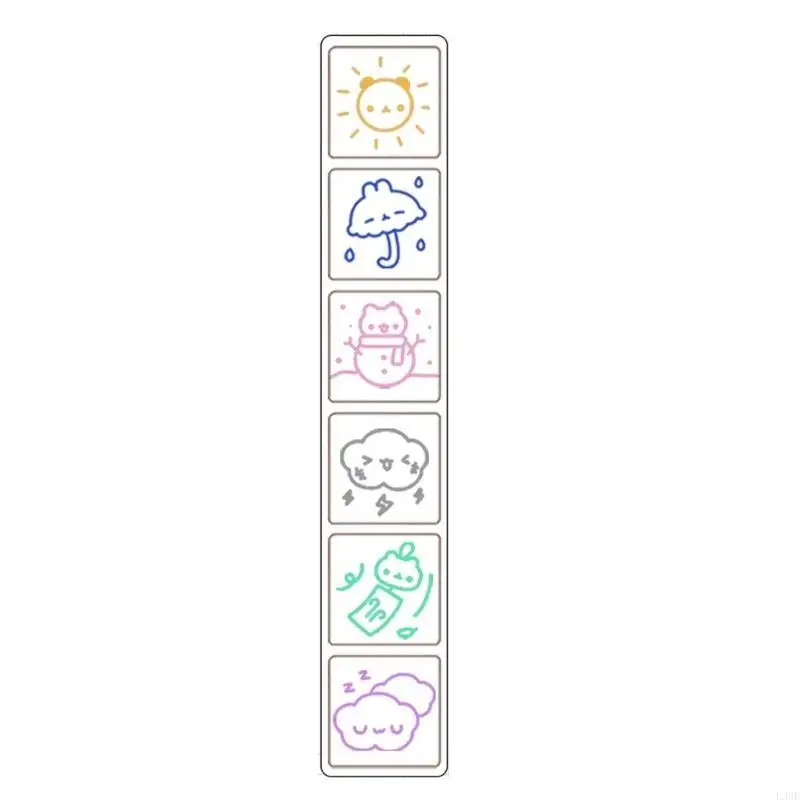 L38E Six Pattern Stamps with Lovely Pattern for Crafty Journal Lovers and Stationery Scrapbooking Decorative Stamps