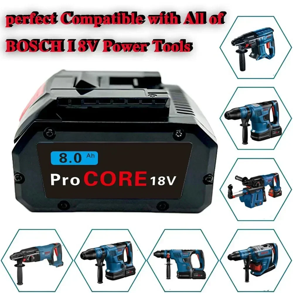 

CORE18V 8.0Ah ProCORE Replacement Battery Suitable for Bosch 18V Professional System Cordless Tool BAT609 BAT618 GBA18V80