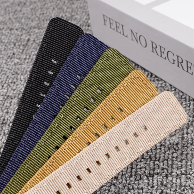 Correas de nailon tejidas para hombre y mujer, correa de reloj de liberación rápida de 18mm, 20mm, 22mm y 24mm, repuesto Universal, accesorios para reloj