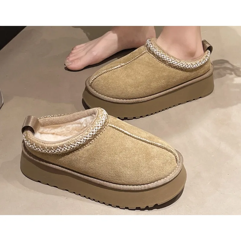 

New Fashion Fluffy Platform Slippers for Women 2026 Winter Plush Warm Cotton Shoes Woman Comfort Non Slip Unisex Home Slippers