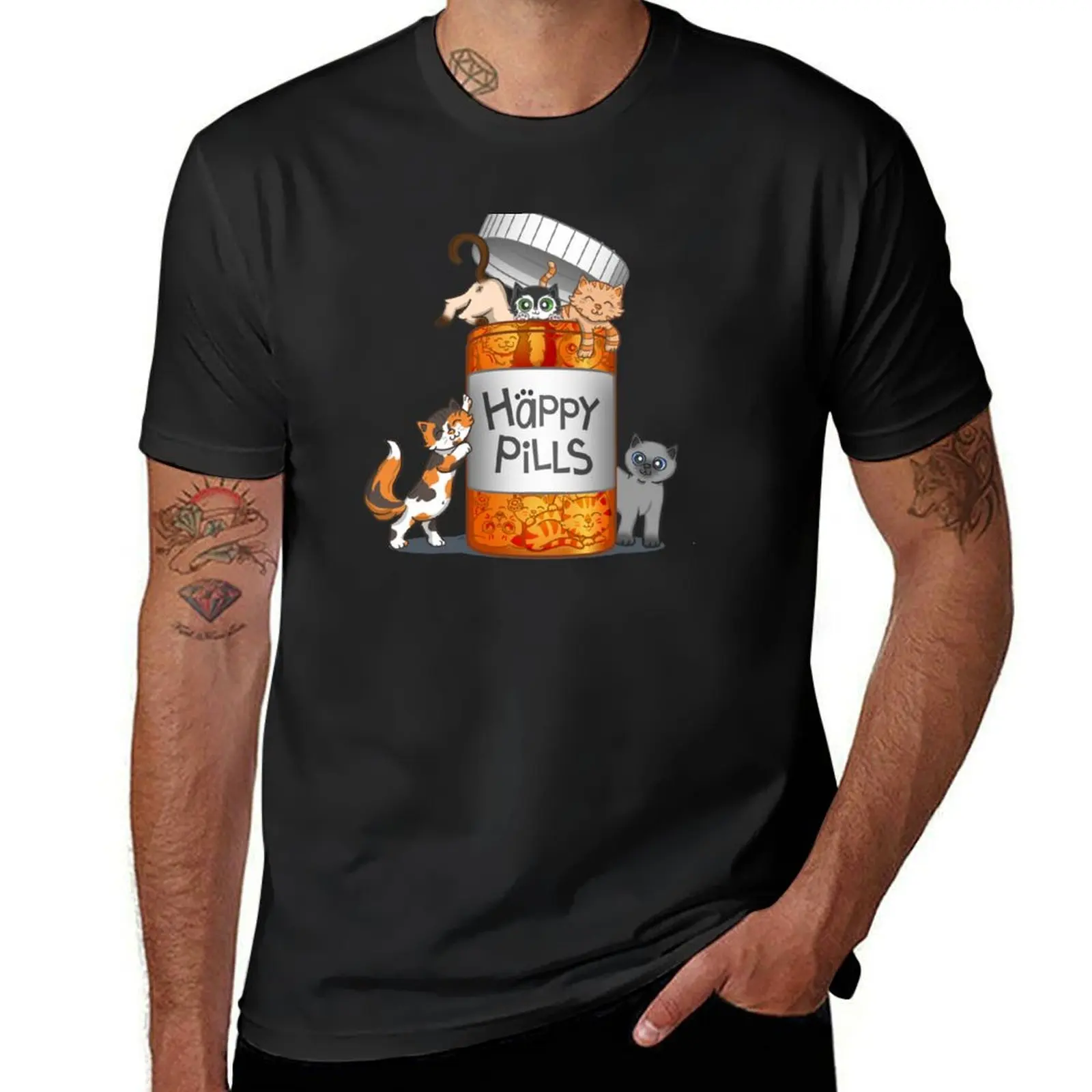 Happy Pills T-Shirt vintage customs design your own quick-drying mens t shirt