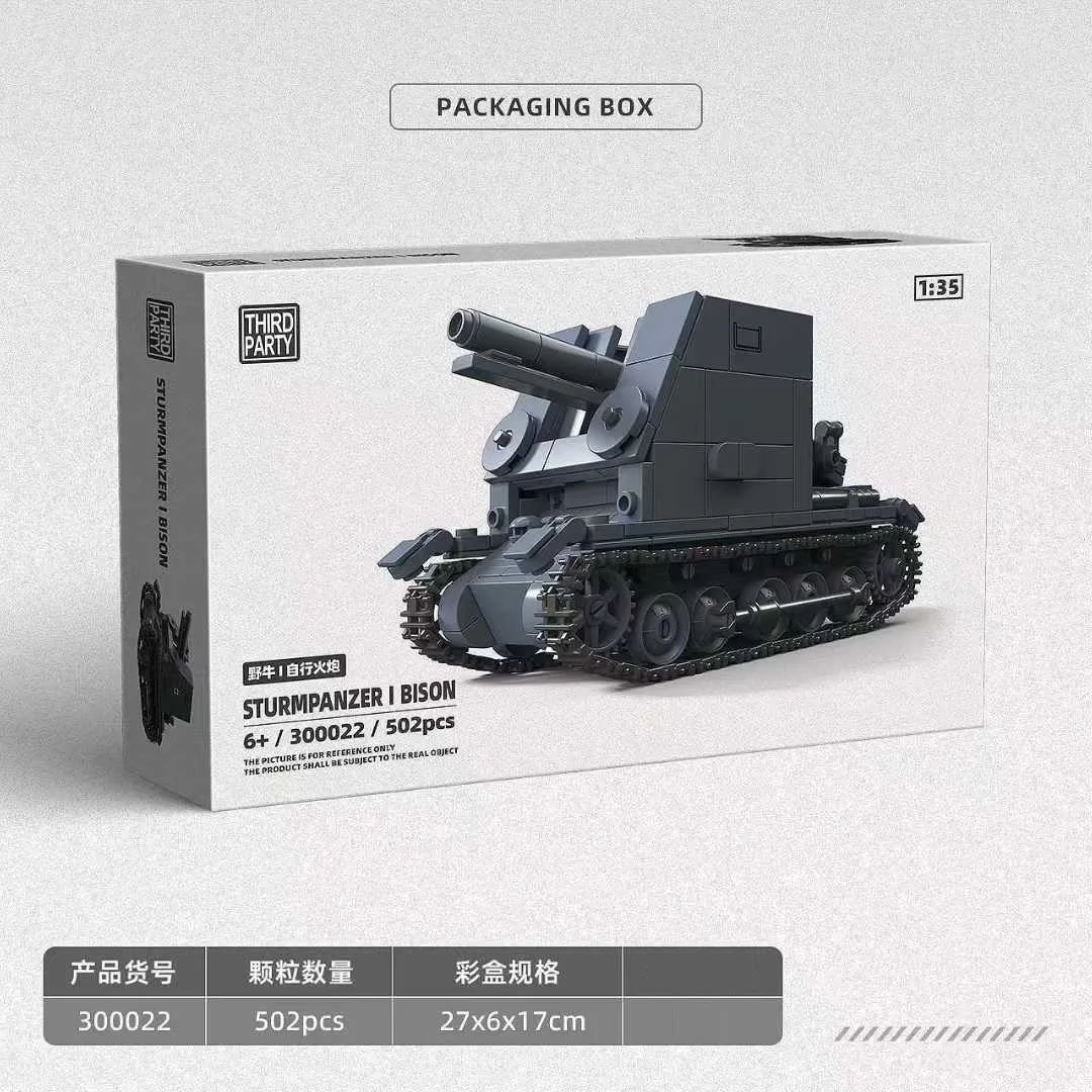 502pcs Military Assembly Building Blocks Buffalo I Self-Propelled Howitzer Tank Model Educational Toys for Children Boys Gifts