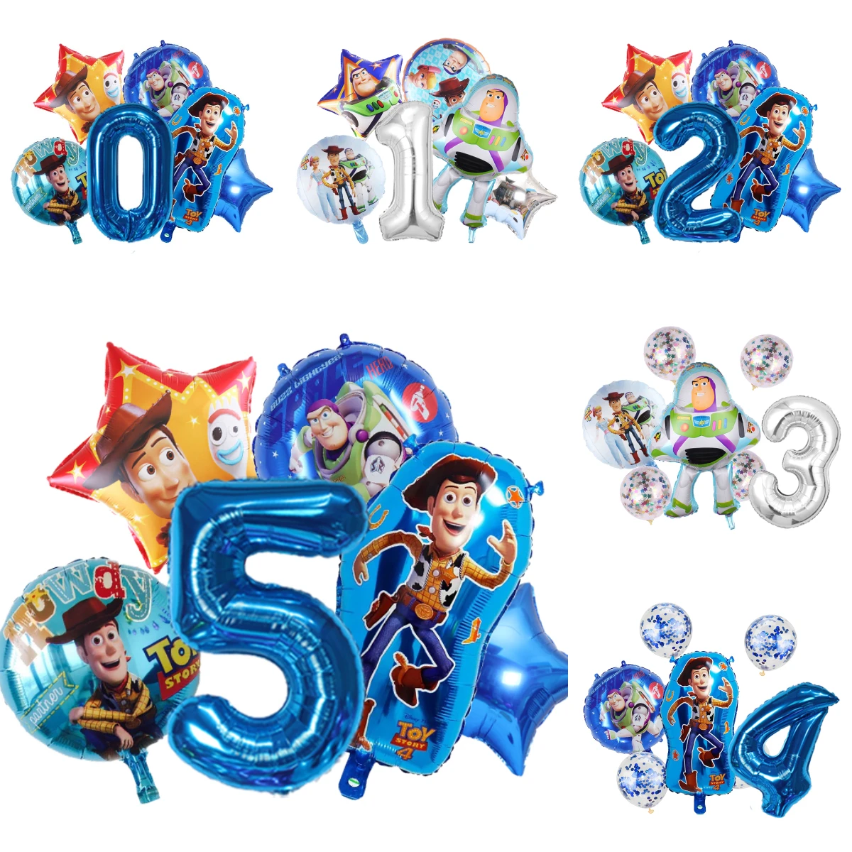 Globo de Aluminio con Diseño de Buzz Lightyear, Decoración para Año Nuevo y Bodas, Globo de Papel de Aluminio con Personajes de Dibujos Animados ﻿