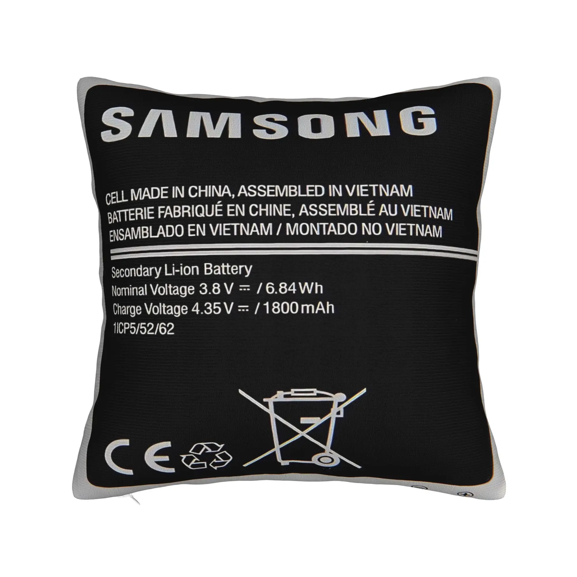 Swollen Battery Premium Square Pillow Covers Polyester Home  Cushion Cover Funny Decorative Pillow Cover 40*40