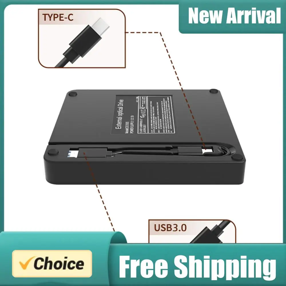 

Drive Burner Recorder USB 3.0 & Type-C Mute CD Burner for /Linux Windows 7/8/10/11 Laptop PC