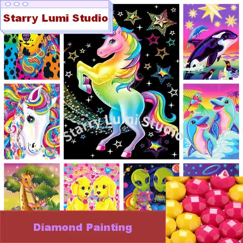 5D DIY Diamond Painting Kit Animal Unicorn Cat Dolphin Tiger Full Round Diamond Mosaic Embroidery Cross Stitch Home Decor