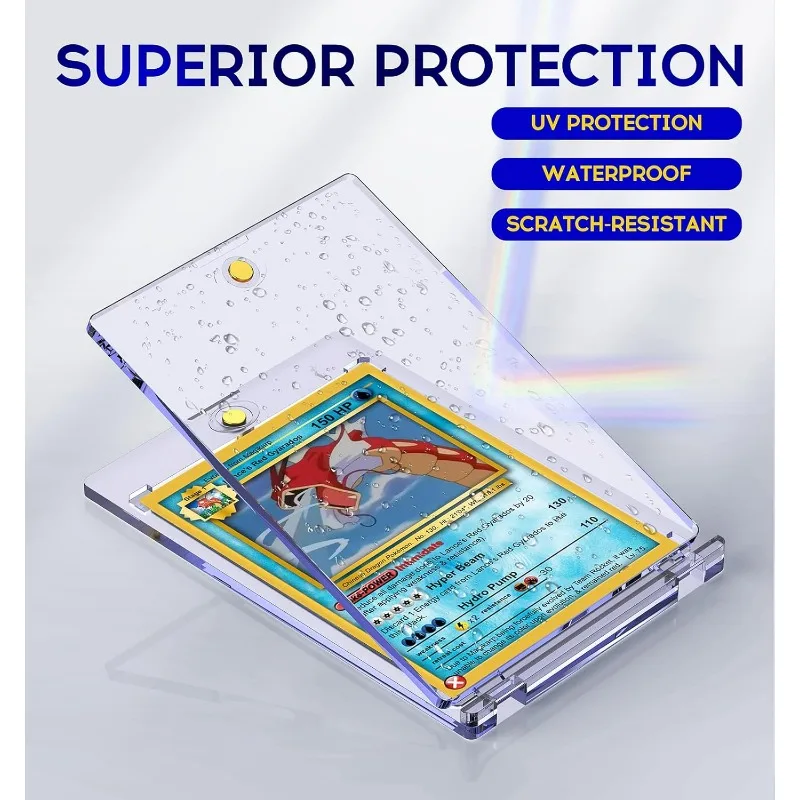 35PT Magnetic Card Holder One Touch UV Protection Graded Slab Case for Sports Game Kpop Photocards Trading Card Display Stands