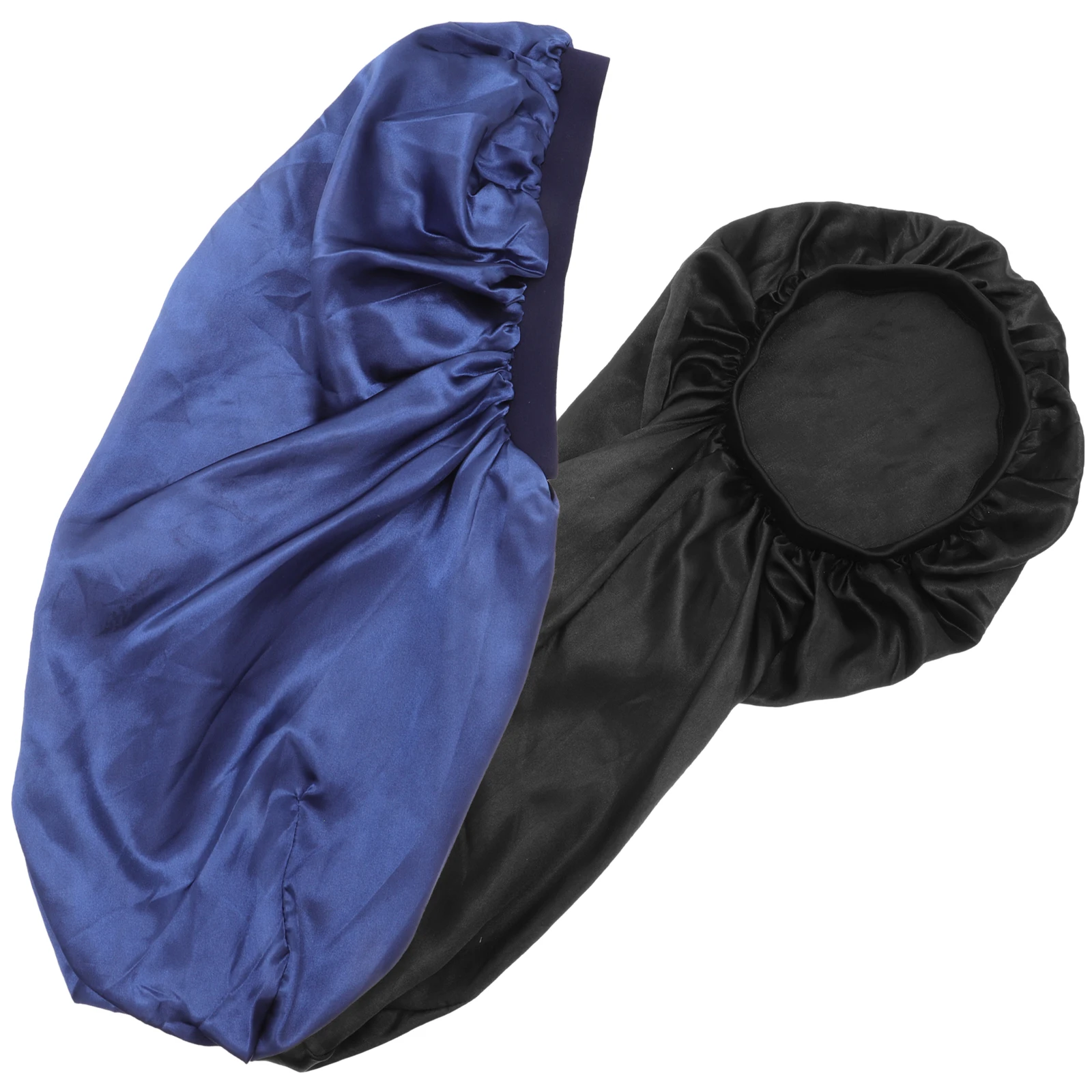 

2 Pcs Long Hair Satin for Sleeping Bonnet Wrap Women Protector Hat Hats