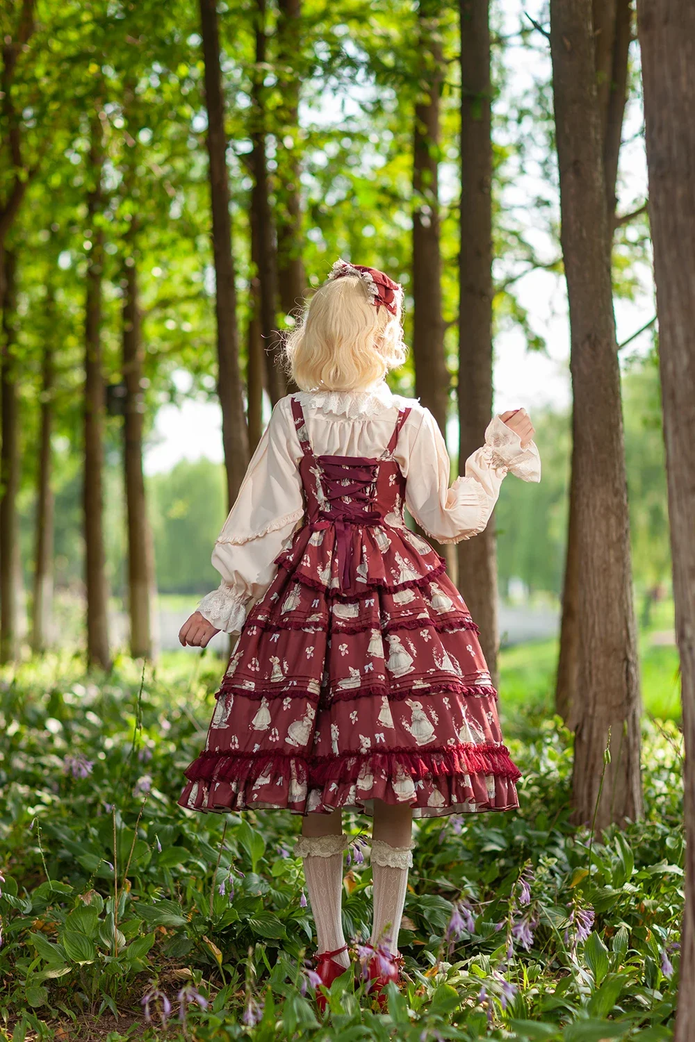 * Miss Rabbit Dance *Lolita Opens JSK Printed Elegant Long Skirt By Infanta.