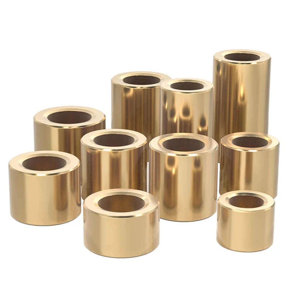 1/2/5/10Pcs Inner Diameter 3/4/5/6/7/8mm Brass Bushing Powder Metallurgy Oil Bearing Copper Bushing Wear-Resistant Guide Bushing