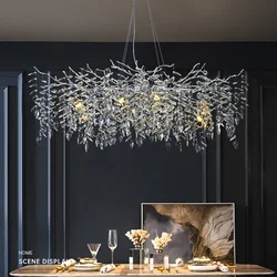 Lampadario a soffitto in cristallo di lusso a forma di ramo decorazione della casa golden gloss LED moderna villa sala da pranzo soggiorno lampadario