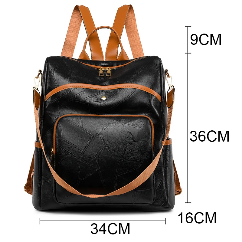 Women Large Capacity Backpack Purses High Quality Leather Female Vintage Bag School Bags Travel Bagpack Ladies Bookbag Rucksack