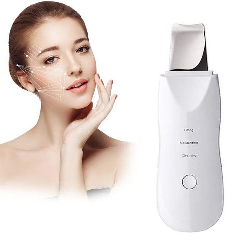 Vibrate Skin Scrubber Peeling Blackhead Remover Deep Face Cleaning Ultrasonic Ion Ance Pore Cleaner Facial Shovel Cleanser