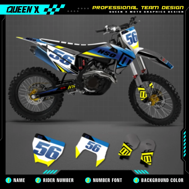 Queen X MOTOR Custom Team Graphics Decals Stickers Kit For Husqvarna Decal 2019-2022 TC FC TX FX FS 20-23 TE FE 125-450CC 35