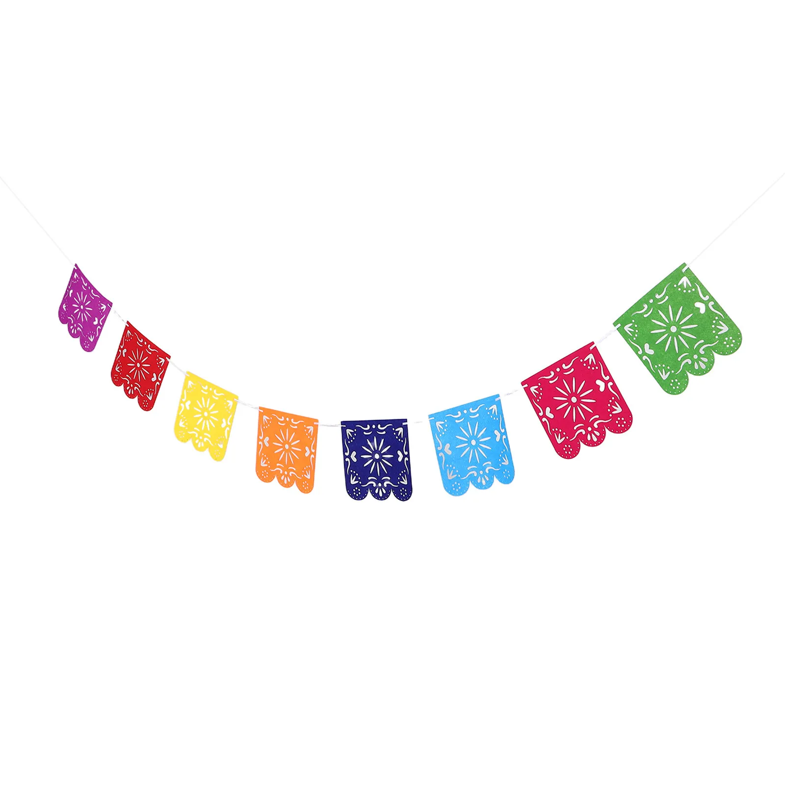 

Mexican Felt Garland Bunting Flags Colorful Nonwoven Fabric Fiesta Decorations Day of The Dead Birthday Party Wedding Banner