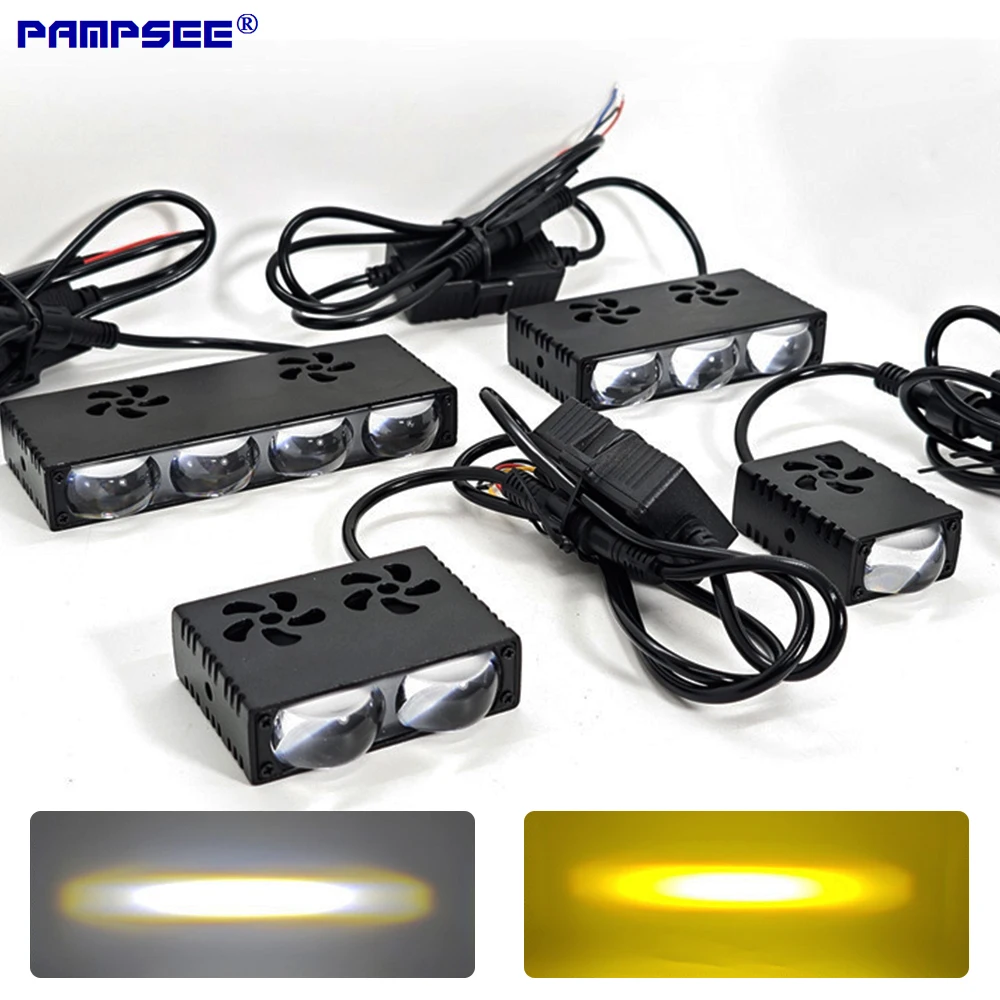 Car Grille LED Headlight Work Light Bumper Fog Lamps Projector Lens Mini Driving Light Auxiliary Lights For Motorcycle Carm 12V