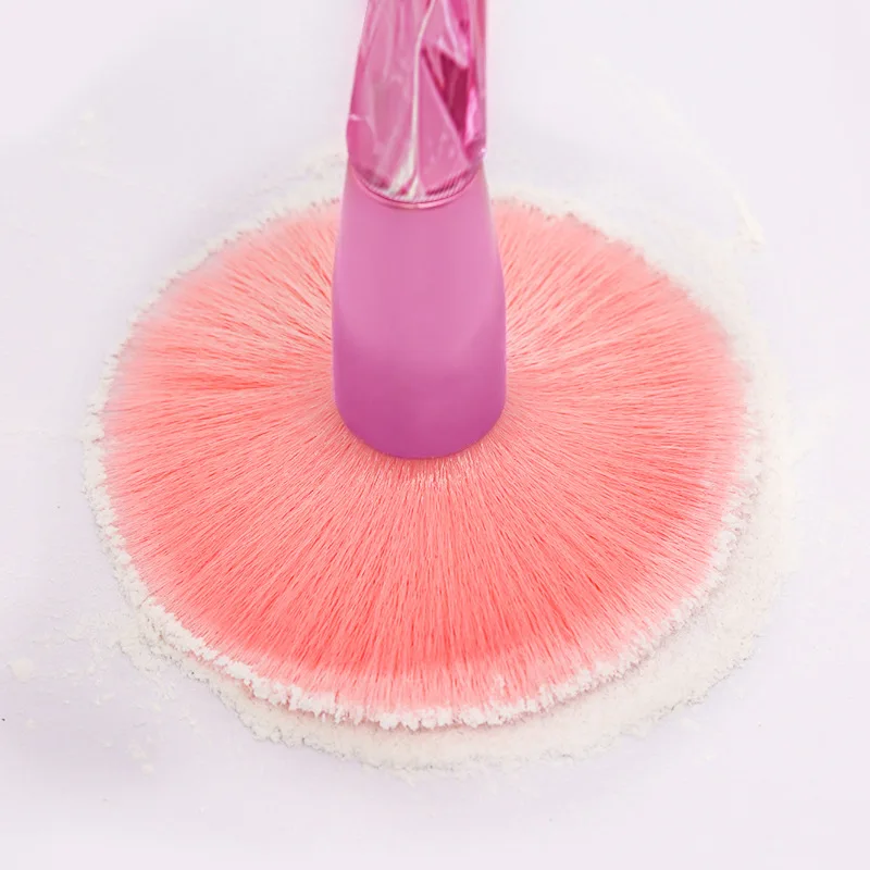 10pcs/set Faux Crystal Handle Makeup Brushes Portable Loose Powder Blush Eye Shadow Brow Lip Multifunction Cosmetic Brush Kit