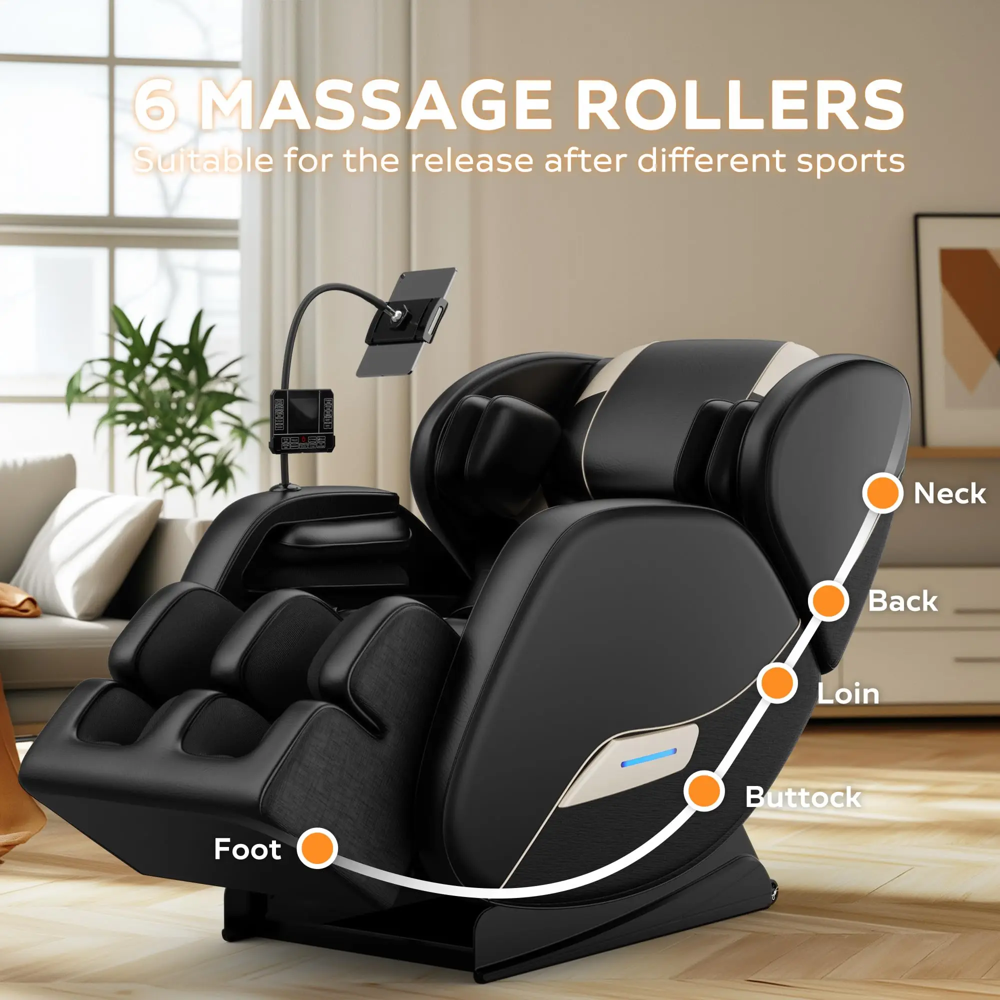 2026 Massage Chair Full Body, Zero Gravity SL-Track Shiatsu Massage Recliner Chair with Body Scan, 6 Fix Point