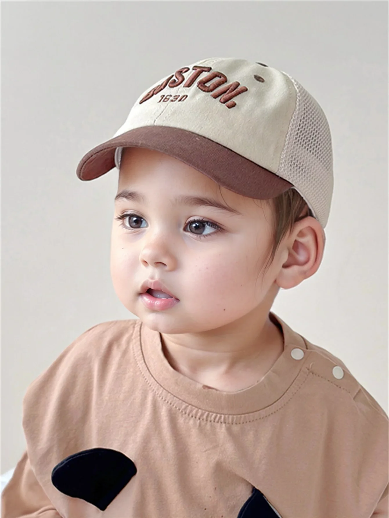 1 piece 1-3 years Children\'s Hat Summer Thin Breathable Mesh Duck Tongue Hat for Boys and Girls, Sun Protection and Sunshade Bas