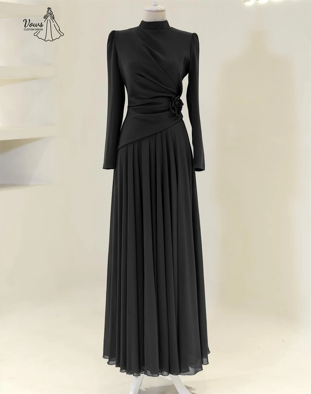 Vows Round Neck Elegant Dresses Woman Line A Custom Made Prom Luxury Dress 3D Flowers Elegant Guest Wedding Evening Dresses 2025