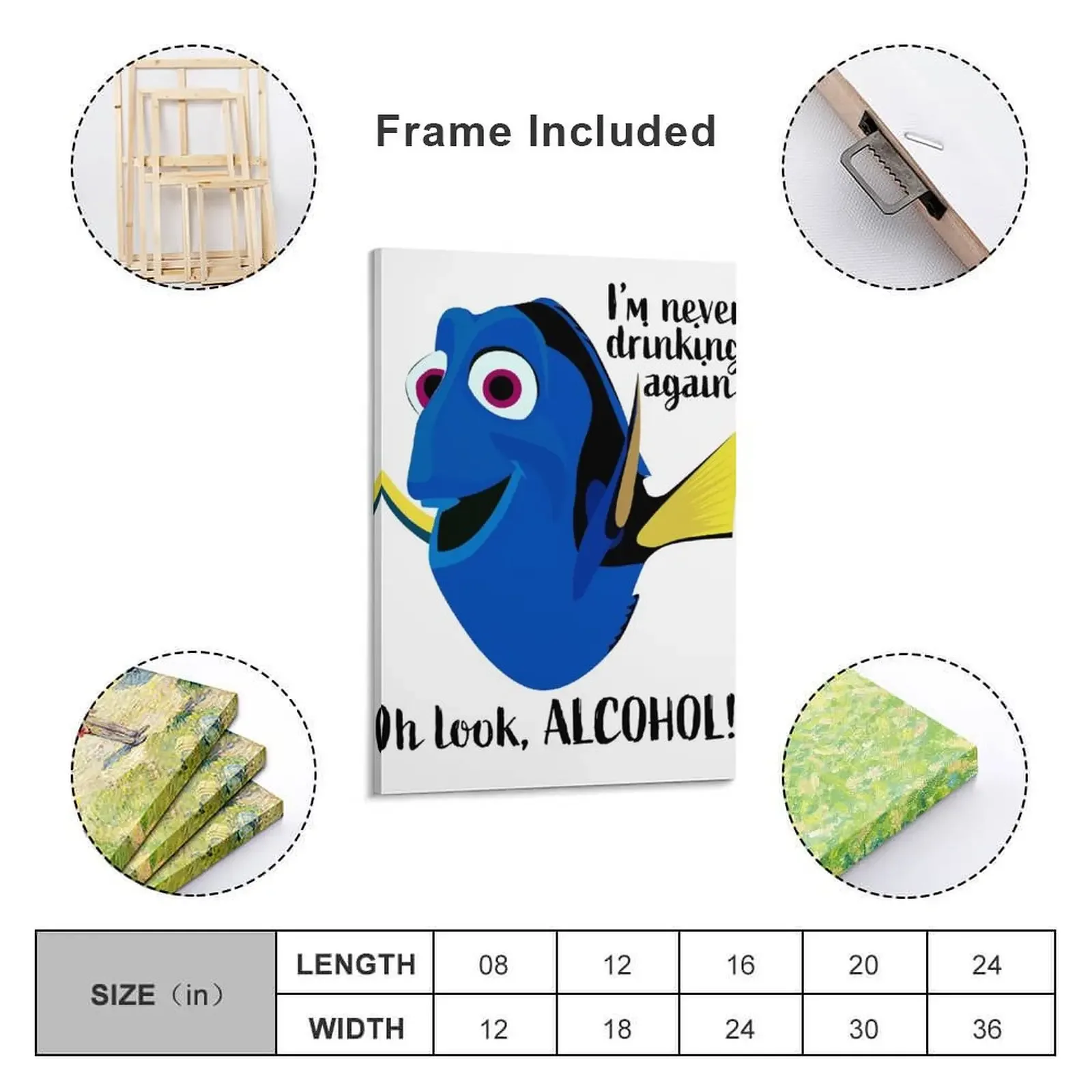 Dory I'm Never Drinking Again Canvas Painting Decoration for bedroom decoration for the room house decoration