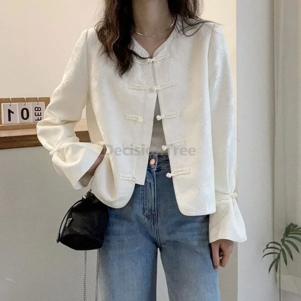 

2025 new chinese style disc buckle tang suit coat european style fashionable baseball jersey retro elegant women's daily coat