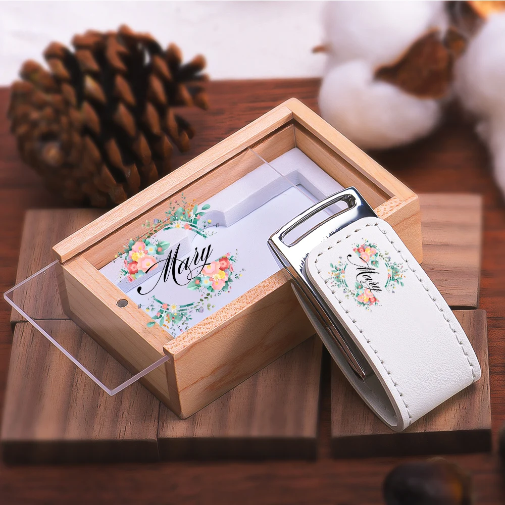 صندوق هدايا ملون مخصص USB 3.0 محرك فلاش القدرة الحقيقية محرك القلم الخشبي الزفاف مخصص الذاكرة عصا 64 جيجابايت/32 جيجابايت/16 جيجابايت/8 جرام U القرص