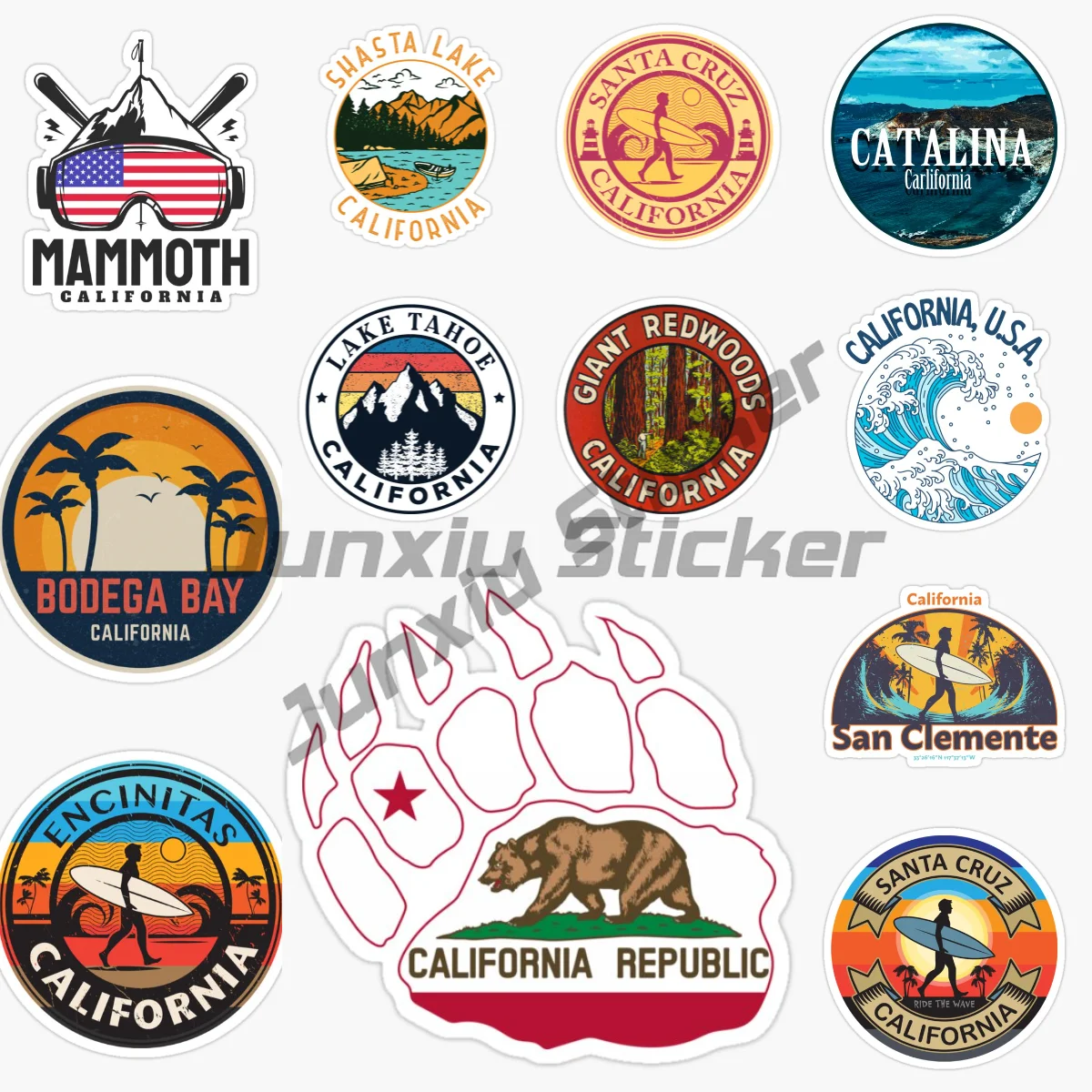 USA CALIFORNIA REPUBLIC National Flag Helmet Bike Motorcycle Laptop Stickers Truck Window Sewing Machine Small Side Rear Decals