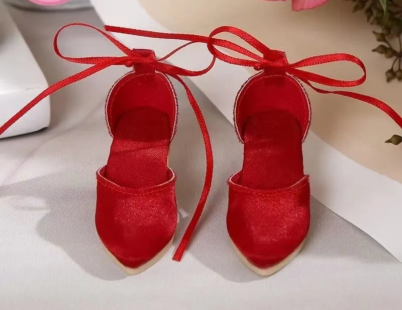 1/4 bjd doll shoes fashion versatile shoes SD doll high heels ,45 cm female red doll leather shoes accessories 1 pair