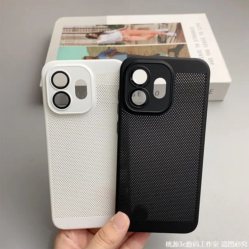 For Oneplus15S 15T Case Honeycomb Mesh Hollowed-out Heat Dissipation Breathable PC Cover For Oneplus 15S 15T Shockproof Funda