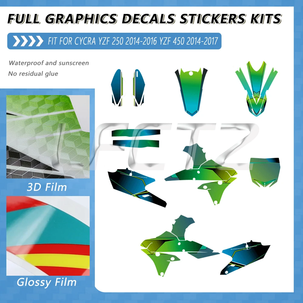 Fit for YAMAHA CYCRA YZF250 2014-2016 YZF450 2014-2017 Graphics Decals Stickers Kit Motorcycle Background Number Name Custom