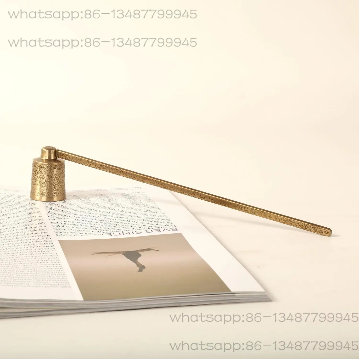 

Imported From India, European Classical Carved Brass Candle Extinguisher, Scented Candle Extinguisher