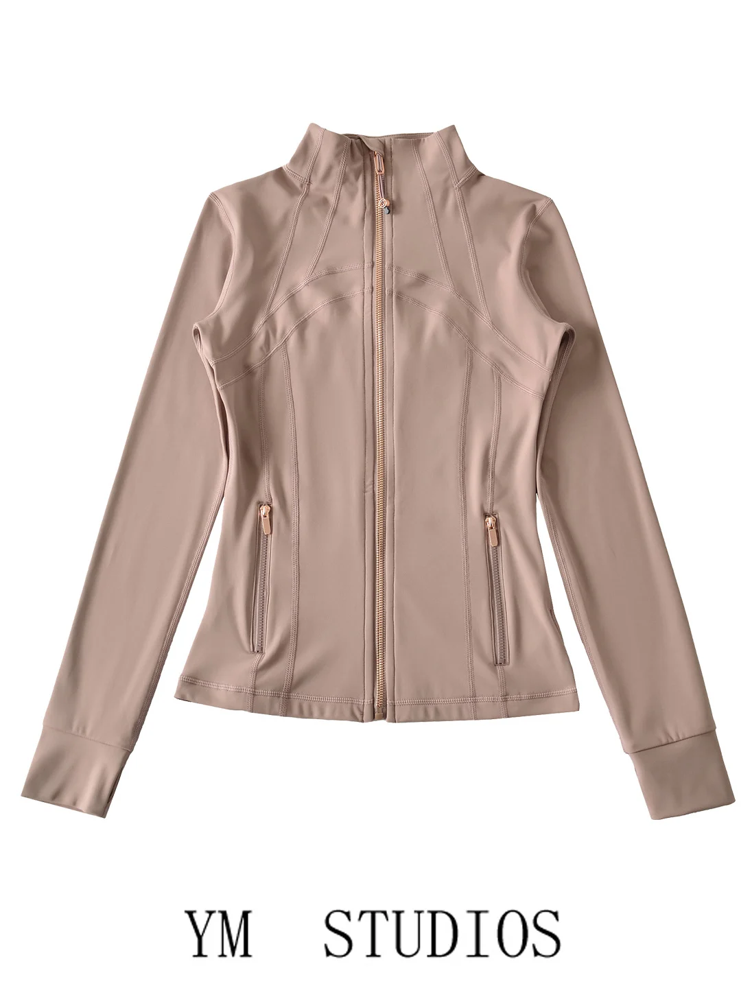 Women's Yoga Sportswear Jacket Zipper Pilates Fitness Top Long Sleeve Breathable Waist-Cinching Stand Collar Regular Length