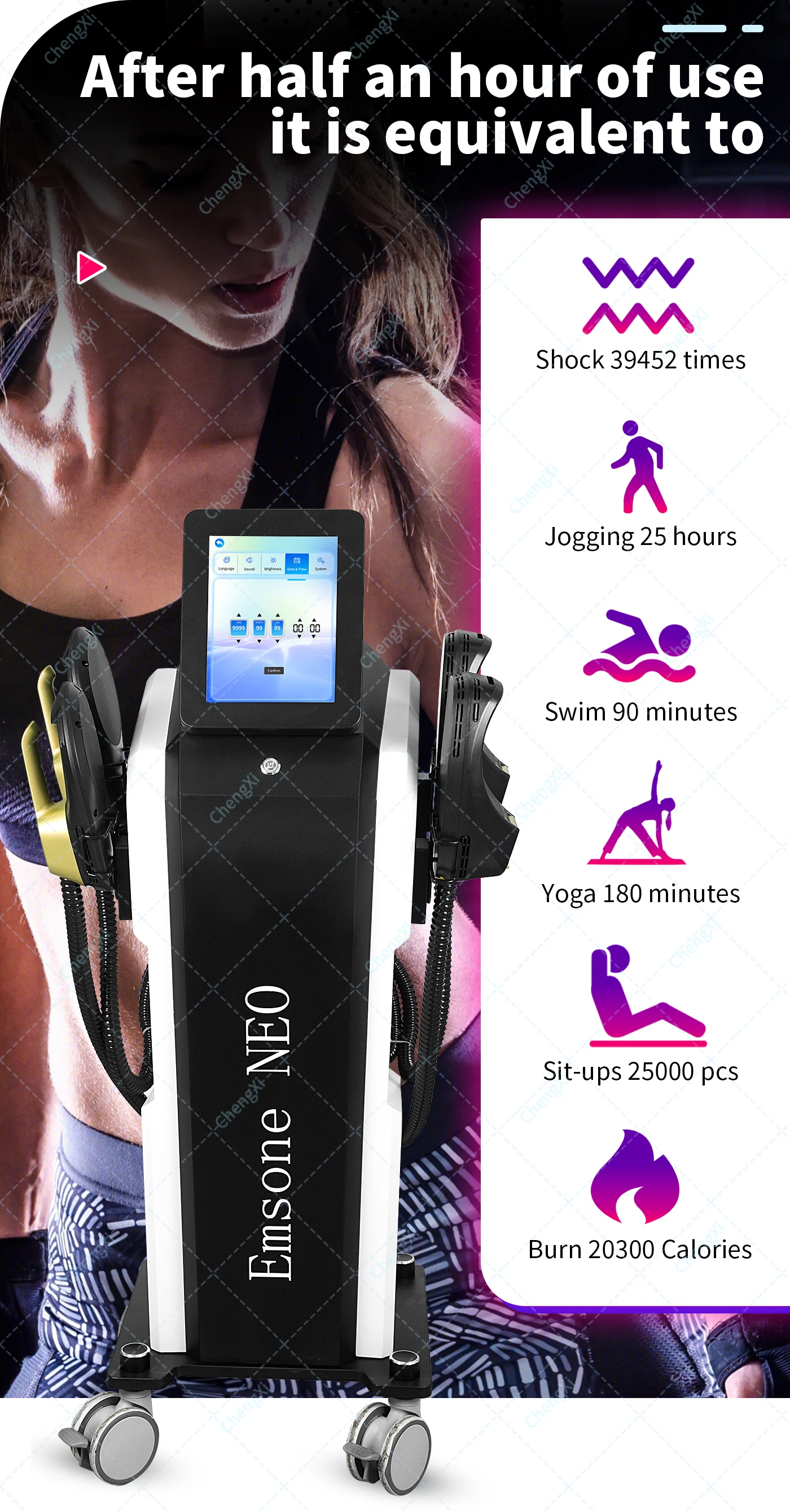 

6500W Emsone NEO Big Power Professional Fat Burning Cellulite Removal EMS Sculpting Machine Sculpt RF EMS Machine