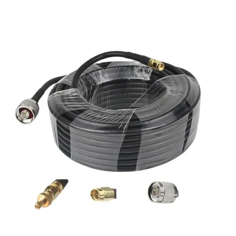 

LMR-240 Pure Copper Coaxial Cable 15-25m Low Loss Extension Wire CATV Signal Transmission Cable SMA N Male TS9 Connector