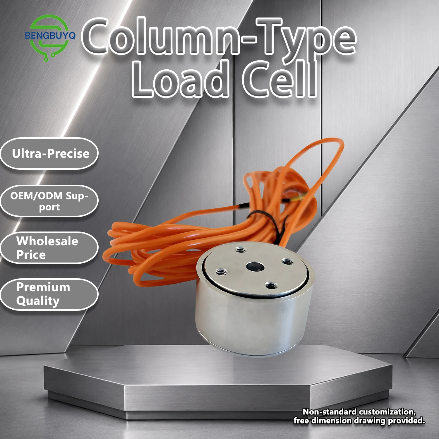 41.2mm Column Stainless Steel Flat Load Cell with Digital Indicator, Weight/Force Measuring System for Automation Equipment